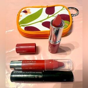 NWT! CLINIQUE | Lip & Mascara with Travel Pouch Key Chain